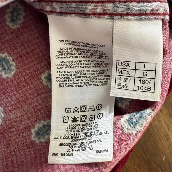 Brooks Brothers Corduroy Patchwork Pinwale Floral Print Large - Picture 4 of 6